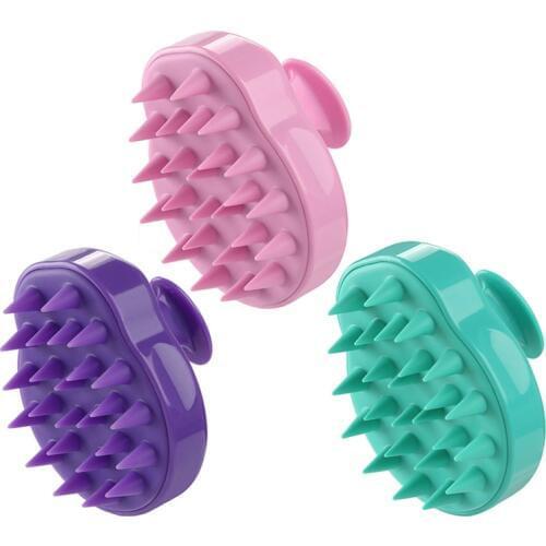 Hair Shampoo Brush Silicone Massage Brush Comb Hair Care Massage Brushes for Women Bathing 95x80x73mm EK-New
