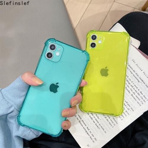 Silicone Lens Protection Phone Case On For iPhone 11 12 Pro Max 8 7 6 6s Plus Xr Xs Max X Xs 12 Color Shockproof Soft Back Cover