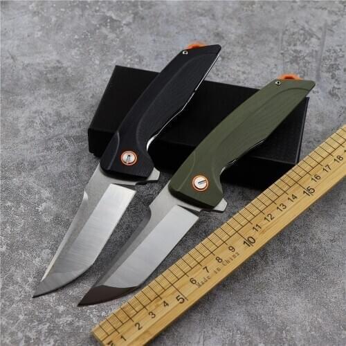 JJ035 bearing folding knife D2 steel folding knife G10 handle tactical camping knife self-defense rescue hunting kitchen fruit k