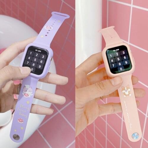 STARRY FOREST wrist band for Apple Watch all series 38 40 42 44mm soft sport pink purple case for girls