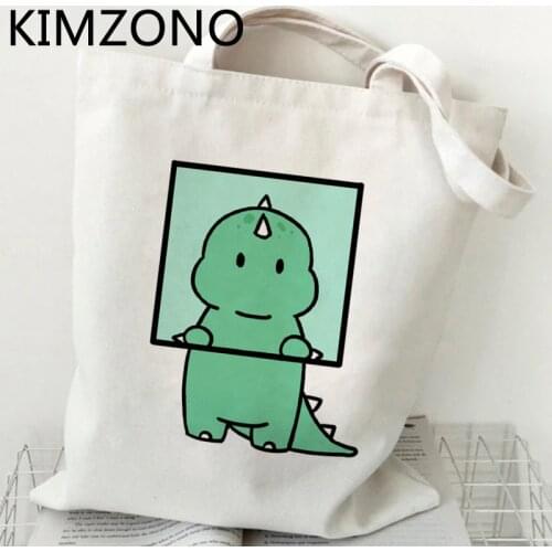 Dinosaur shopping bag tote bolsas de tela grocery canvas reusable jute bag bag tote net grab
