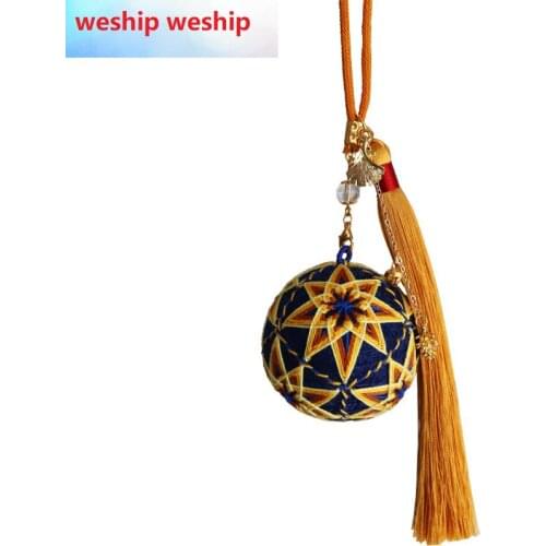 Dark blue starTemari hand ball/Temari ball Material package(make by yourself) DIY Key buckle Pendant gift