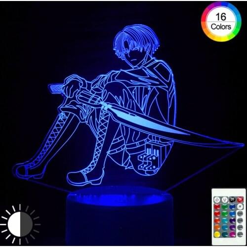 Japan Classic Anime Attacking Giant Led Lamp Remote Control Discoloration Night Light Cool Boy Childrens Lights Anime Decor