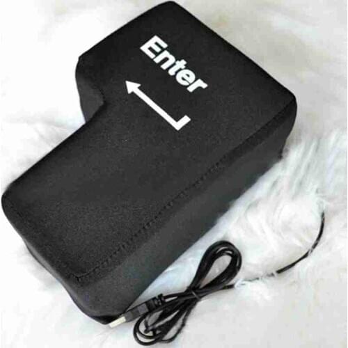 USB Big Enter Key Relieve Stress Plush Toy 1pc Throw Table Pillow Toys Anti-Stress Relief Super Size Stuffer Accent Desktop