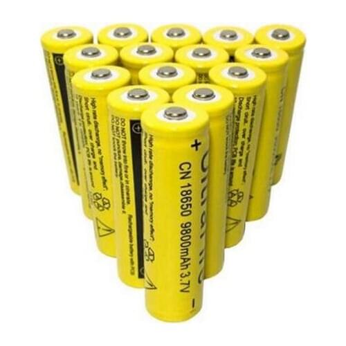 10pcs/set 18650 battery 3.7V 9800mAh rechargeable liion battery for Led flashlight Torch batery litio battery Free Shipping