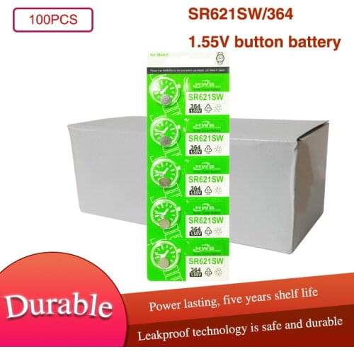 100PCS Maxell 364 SR621SW AG1 LR621 621 164 531 SR60 LR60 1.55V Silver Oxide Battery For Watch Toy Calculator Meter Button Cell