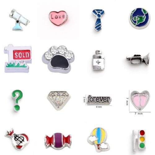 20Pcs Metal Alloy Cute Dog Footprints Heart Love Floating Charms Handmade Candy Wallet Pendant For Necklaces Bracelet Jewelry