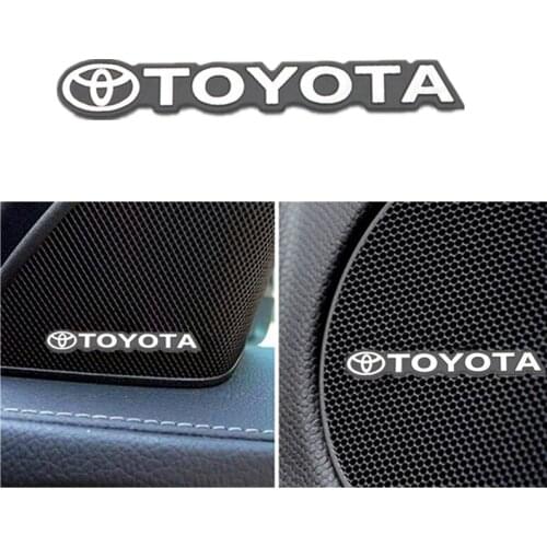 3D Car Styling Sticker Aluminum Emblem interior Speaker audio Badge for Corolla Rav4 Auris Camry Yaris CHR avensis