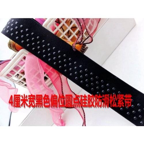 4cm black nylon elastic red silicone/DIY Garment accessories/ non slip webbing bra underwear yoga wear clothing wrist