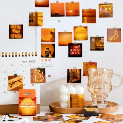 46pcs Twilight Hour Boxed Stickers Aesthetic INS Sunset Light Shadow Bullet Journaling Accessories Decoration Sealing Stickers