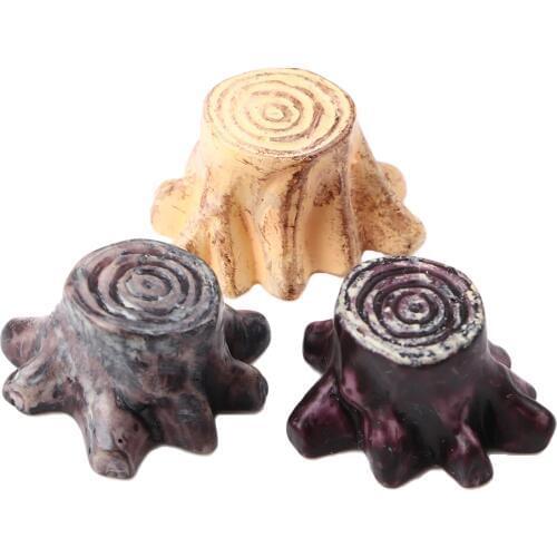 5 Pcs Artificial Mini Root Stump Fairy Garden Miniatures Ornaments Moss Terrariums for Home Decorations Accessories