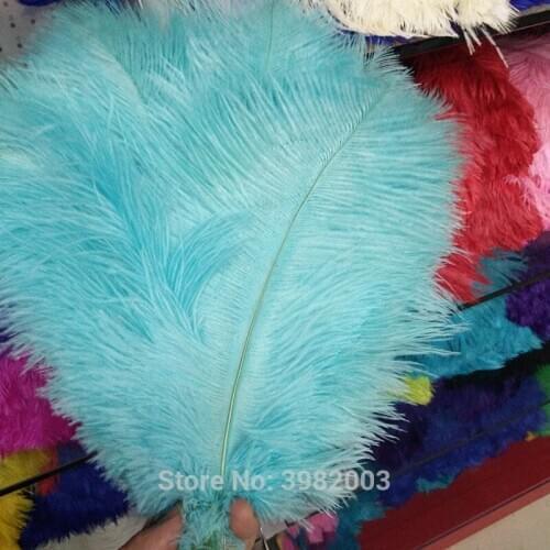 500 pcs/lot 10-12 inch fluffy soft ostrich feathers Aqua blue feather for craft ostrich plumes wedding party decoration 25-30cm