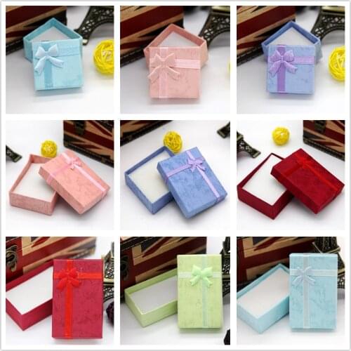 Colorful 6PCS New 4x4x3cm/8x5x2.5cm/9x7x3cm Jewery Organizer Box Rings Storage Cute Box Small Gift Box For Rings Earrings