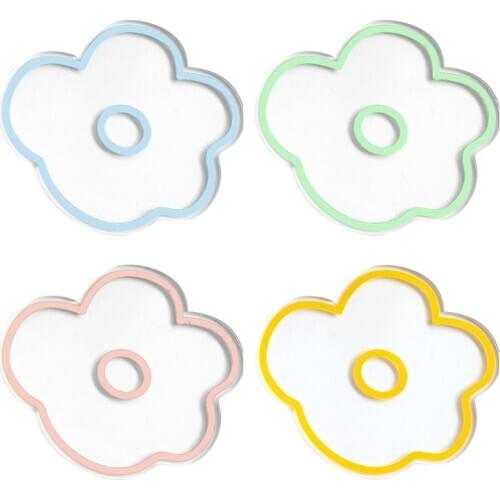 6 Pcs/Set Acrylic Flower Coasters Tea Cup Drinks Holder Pads Heat Insulation Mat Non-slip Table Placemat Kitchen Supplies