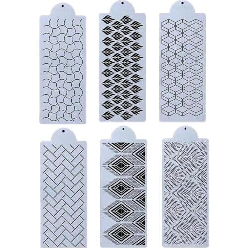 6Pcs Cake Stencils Irregular Pattern Cake Printing Tool Food Grade Cake Decorating Templates for Bakery Kitchen Accessories
