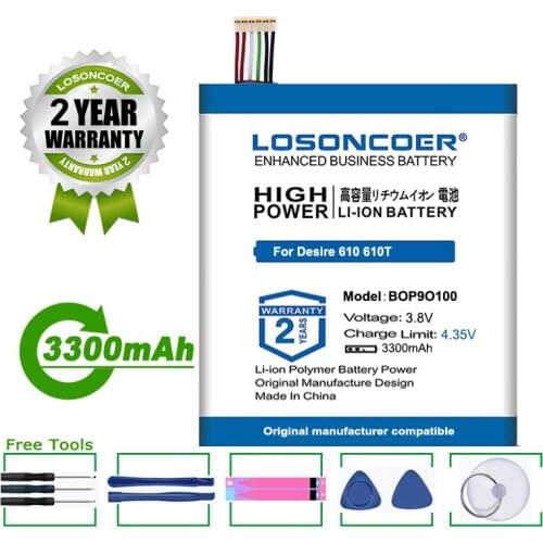 LOSONCOER Battery 3300mAh B0P9O100 / BOP9O100 Battery For HTC Desire 612 D610 D610n D610t 610 612 D610n D610t
