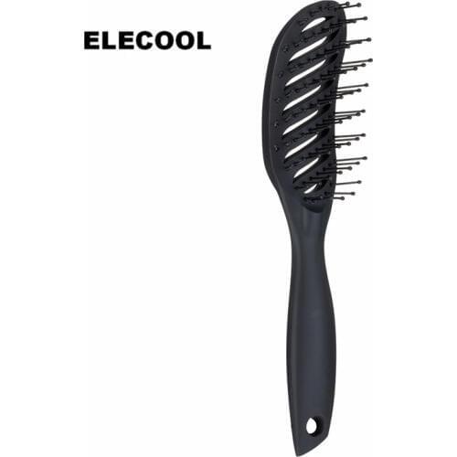 ELECOOL Wet/dry use Anti-Static Hair Brush Hair Comb Small curved comb With matte texture handle Massage Comb Styling Tools