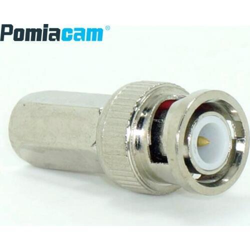 B-1F 100pcs/lot BNC Connector Male plug adapter for Twist-on Coaxial RG59 for CCTV IP Camera Surveillance Cable