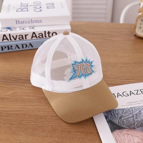2021 Summer letter yes embroidery mesh cotton Casquette Baseball Cap Adjustable Snapback Hats for child boy and girl 126