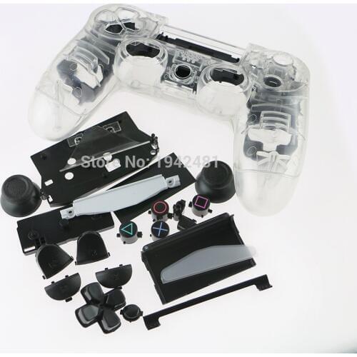 By dhl 20sets Wireless Game Controller Gamepad Shell Case Transparent Cover +Button Tool for ps4 jds 001 011 jdm 001