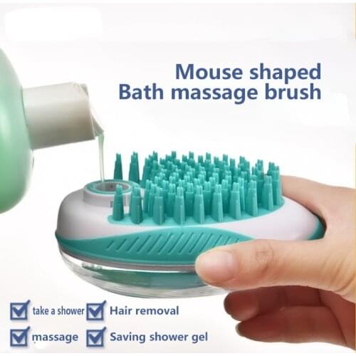 Pet Dog Bath Brush 2-in-1 Pet SPA Massage Comb Soft Silicone Dogs Cats Shower Hair Grooming Cmob Dog Cleaning Tool Pet Supplies
