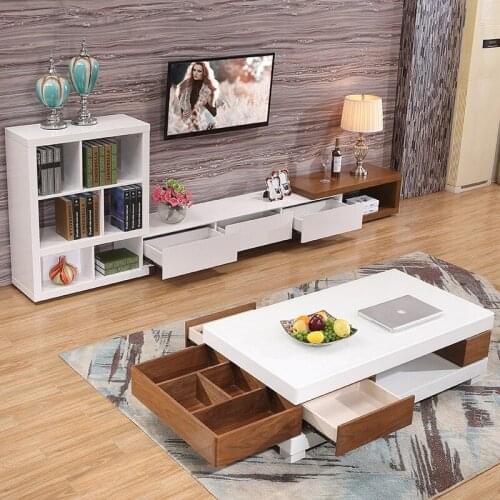 Living room home furniture coffee table minimalist modern style wooden mesas rectangle table basse de salon white sehpalar tablo