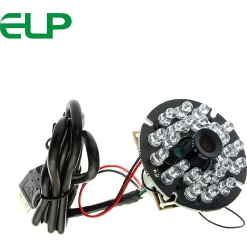 ELP Low illunimation 1.3mp IR Night vision USB Camera with Aptina AR0130 sensor for Security system ELP-USB130W01MT-RL36