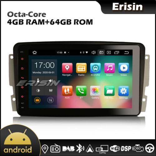 Erisin EU Warehouse 8187 8" Android 10.0 CarPlay Auto TPMS DAB DSP Autoradio for Benz C Class W203 S203 CLK C209 W209 Viano