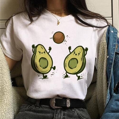 Avocado vegan women t shirt ulzzang kawaii cartoon tshirt harajuku 90s Graphic female short sleeve t-shirt summer clothes