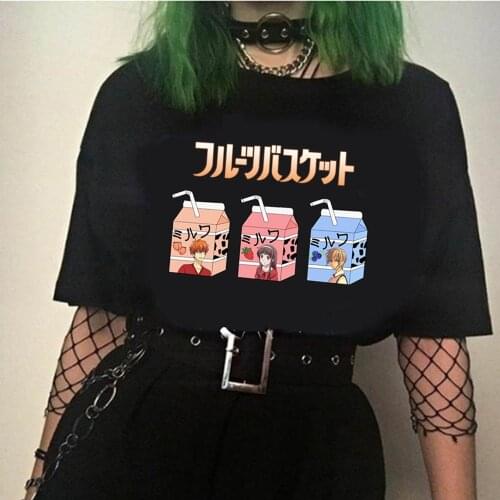 Funny Anime Fruits Basket T Shirt Women Harajuku Honda Tohru Souma Yuki Souma Kyo Aesthetic Oversized Clothes Female/Man T-shirt