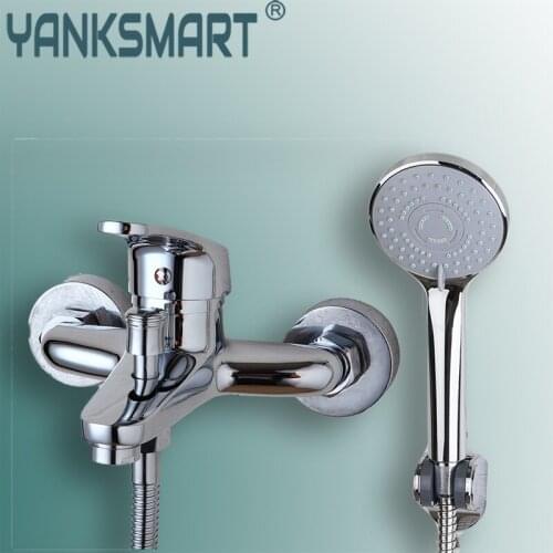 Bathroom Shower Faucet Bath Faucet Mixer Tap With Hand Shower Head Wall Mounted Shower Bathtub Faucet Sets
