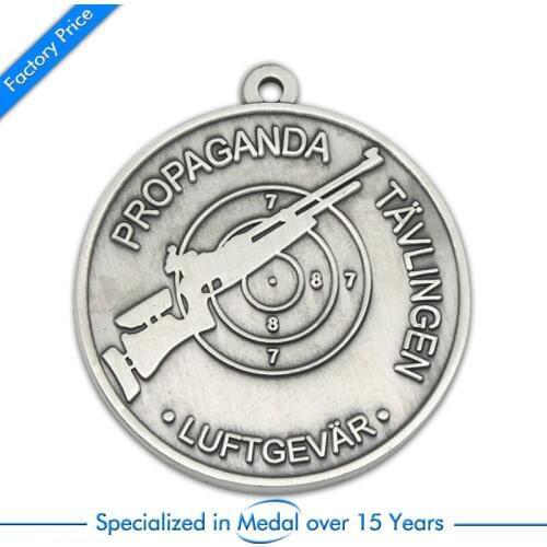 Customized Antique silver Stamping Souvenir Medal cheap custom sports medals