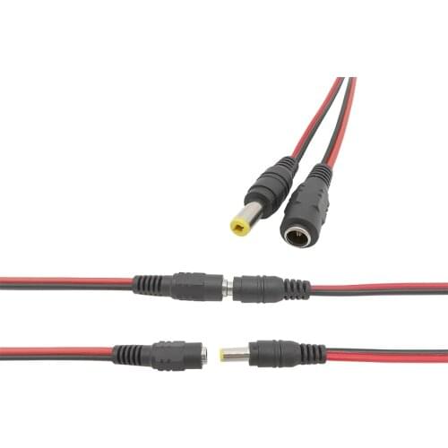 2/5Pair 5.5mm x 2.1mm Male Female Connector DC Power Pigtail Cable 12V 5A 5.5 * 2.1mm DC Power Adapter for CCTV Security Camera