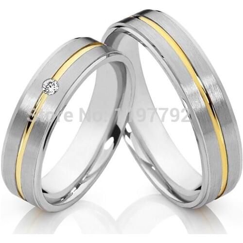 Custom tailor handmade real titanium classic wedding band engagement ring his and hers sets titan trauringe
