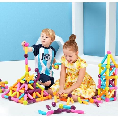 94-25pcs Magnetic Constructor Toys Magnet Blocks Designer Set Big Size Magnetic Sticks Educational Toys for Children Gifts