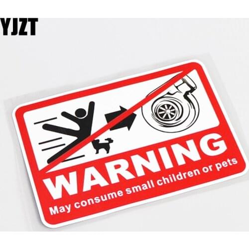 YJZT 13.5CM*9.3CM PVC WARNING MAY CONSUME SMALL CHILDREN OR PETS Decoration Car Sticker Decal 13-0555