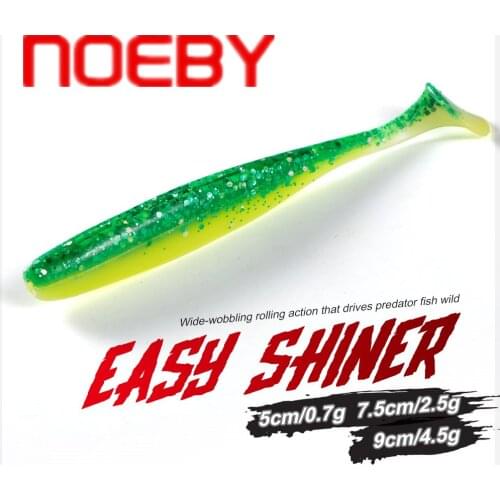 NOEBY Soft Lure 5cm 7.5cm 9cm Worm Fishing Bait Leurre Souple Silicone Bass T Tail Artificial Swimbait Wobbler Fishing Tackle
