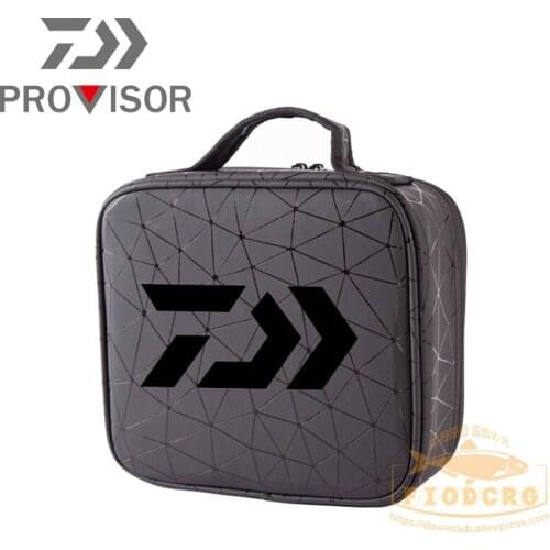 2022 New Daiwa Professional Fishing Box Waterproof Partition Bags Men Large-capacity Rhombic PU Storage Box