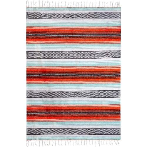 New Mexican Geometric Beach Blanket Woven Fashion Blanket With Tassel Outdoor Camping Blanket Picnic Mat Home