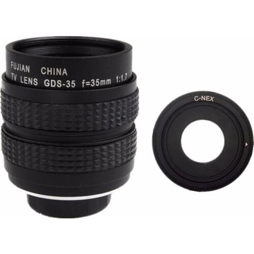 Fujian 35mm F1.7 CCTV TV Movie lens C Mount to Sony E:NEX3 NEX-C3 NEX-F3 NEX5 NEX5N NEX5R NEX5T NEX6 NEX7 A6000 A6300 A6500