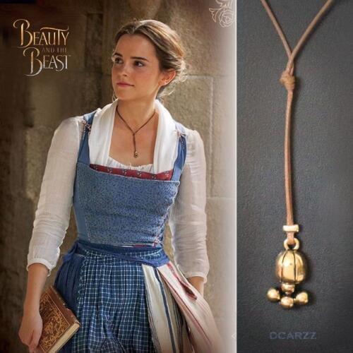 2 Colors Beauty and the Beast Necklace Belle Lariat Necklace,Belle Cosplay Cartoon/Movie Jewelry for Women/Girls Wholesale