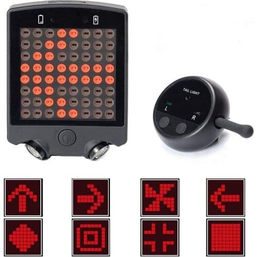 Rechargeable Bicycle Tail Light Usb Wireless Remote Control Turn Signal Warning Light Bike Brake Light Riding Equipment