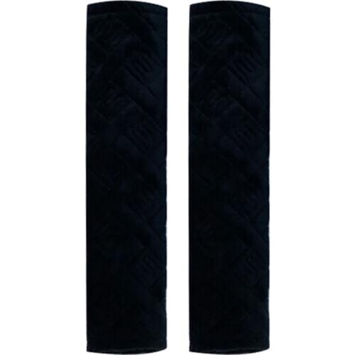 2pcs Car Seat Belt Cover Non Slip Fluffy Safety Belt Shoulder Pad (Black)
