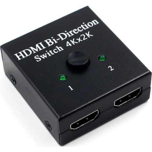 4K UHD HDMI Splitter HDMI Switch Switcher 1X2 2X1 Split 1 in 2 Out Amplifier 1080P 4Kx2K HDMI Switcher 2 Ports Bi-directional