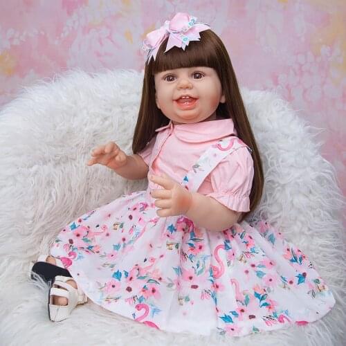 KEIUMI Lifelike 68 CM Cloth Body Girl Reborn Baby Doll Toy Soft Bebe Reborn Dolls Baby Toys For Birthday Gift Fashion Present