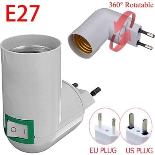 Adjustable E27 Lamp Bulb Bases Socket Holder 360 Degrees Bulb Adapter Plug Converter Adapter Light lighting EU US Adaptor