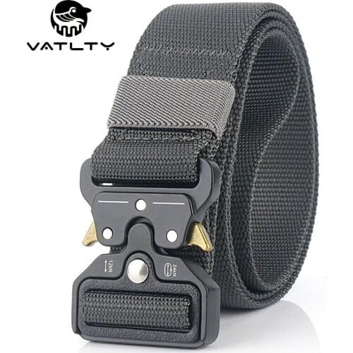 Official Authentic Mens Tactical Belt Rust-Proof Metal Quick Release Buckle Military Army Belt Strong Soft Nylon Jeans Belt