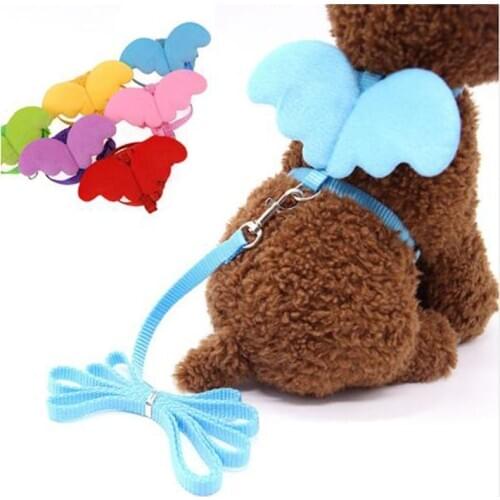 Small Dog Cat Strap Cute Angel Wing Set Adjustable Dog With Nylon Belt Angel Wing Collar Pet Lead Cat Dog With Cute Accessories