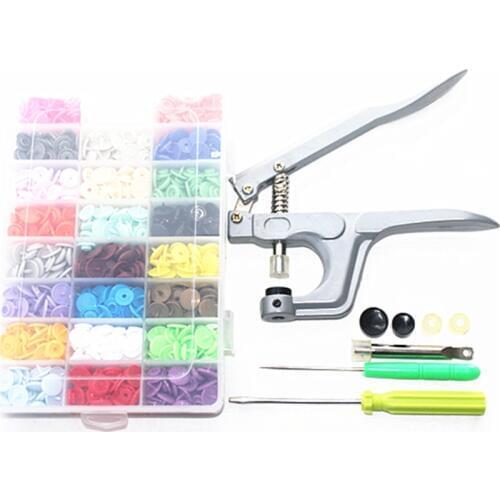 1 Pc Hand Snap Pressure Pliers+360 Set Mix Color 1.2cm Resin Buttons Press Stud Cloth Button Press Machine Sewing Tools