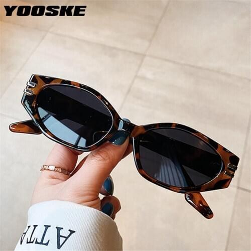 YOOSKE Cat Eye Sunglasses Women Luxury Brand Travel Small Sun Glasses for Men Vintage Irregular Eyeglasses Black Green Goggles